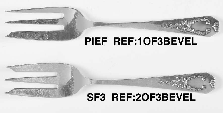 Madam Jumel (Sterling, 1908, Monograms) Individual Pie Fork by Whiting Manf Co