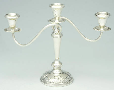 Grande Baroque (Sterling, Hollowware, 1 Hallmark) Weighted 3 Light Candelabra