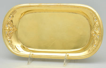Grande Baroque (Sterling, Hollowware, 1 Hallmark) Gold Vermeil Tray for Creamer & Sugar Open Mini