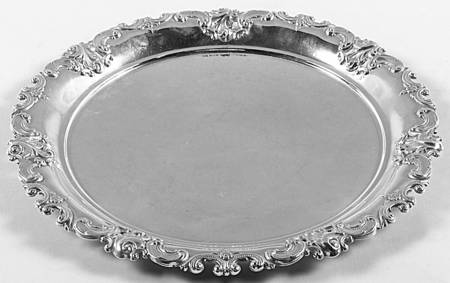 Grande Baroque (Sterling, Hollowware, 1 Hallmark) 11" Round Sterling Tray