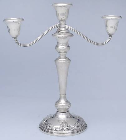 Grande Baroque (Sterling, Hollowware, 1 Hallmark) Weighted 3 Light Candelabra