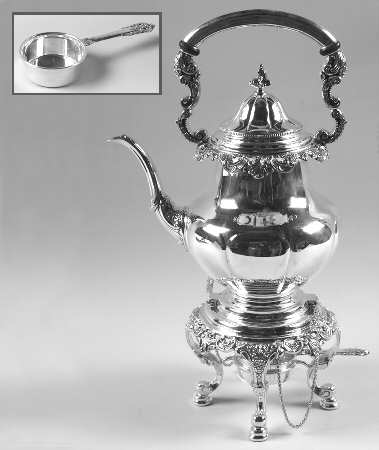 Grande Baroque (Sterling, Hollowware, 1 Hallmark) Kettle with Stand and Sterno Cup