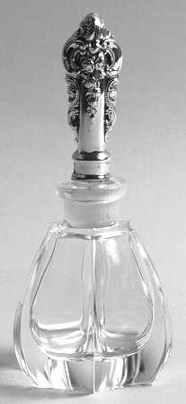 Grande Baroque (Sterling, Hollowware, 1 Hallmark) Crystal Perfume Bottle with Sterling Stopper