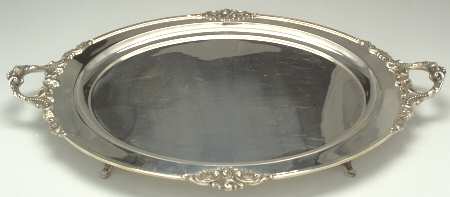 Grande Baroque (Sterling, Hollowware, 1 Hallmark) Large Footed Sterling Waiter Tray