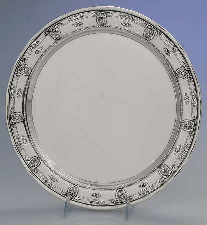 Rose Point (Sterling, Hollowware) 12" Round Ruffled Edge Tray