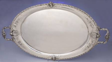 Sir Christopher (Strl, Hlwr, 4800-1, Hand Chased) Large Waiter Tray