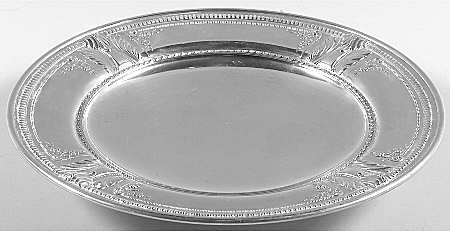 Stradivari (Sterling, Hollowware, Design on Top) Footed Sterling Sandwich Plate
