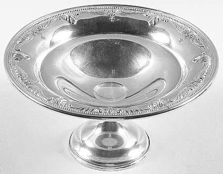 Stradivari (Sterling, Hollowware, Design on Top) Weighted Round Compote (Height X Width)