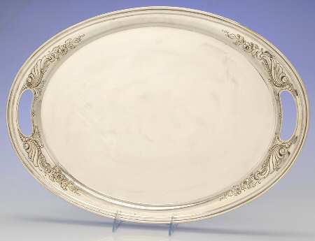 Stradivari (Sterling, Hollowware, Design on Top) Medium Sterling Waiter Tray