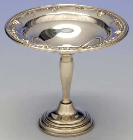 Stradivari (Sterling, Hollowware, Design on Top) Round Compote (Height X Width)