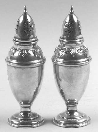 Stradivari (Sterling, Hollowware, Design on Top) Salt & Pepper Set