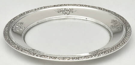 Meadow Rose (Sterling, Hollowware Only) Crystal Wine Coaster with Sterling Lip