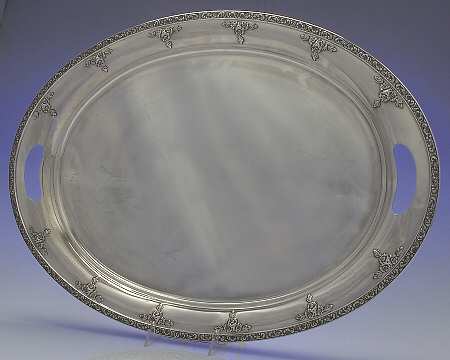 Meadow Rose (Sterling, Hollowware Only) Large Waiter Tray