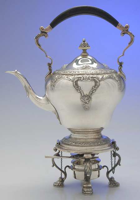 Meadow Rose (Sterling, Hollowware Only) Sterling Kettle, Stand & Burner