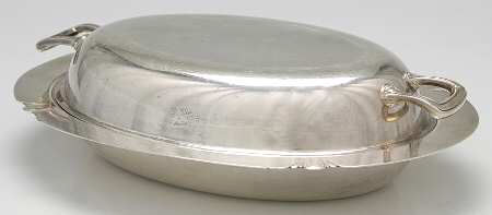 Iris (Silverplate, Hollowware) Double Vegetable Bowl