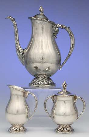 King Christian (Silverplate, Hollowware) (3 Pc) Coffee Set (PCP,PCR,PSU)