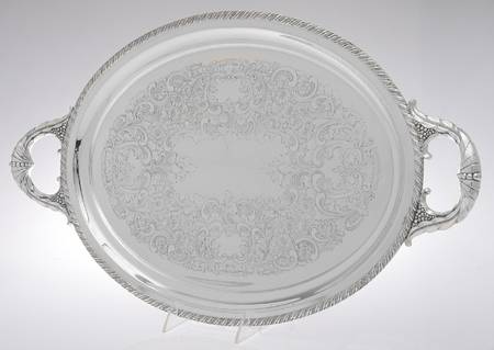 King Christian (Silverplate, Hollowware) Large Silverplate Waiter Tray