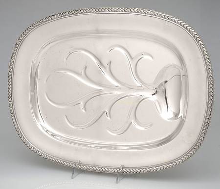 Laurel (Silverplate, Hollowware) Small Plated Meat Platter with Well