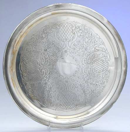 Old Guilford (Silverplate, Hollowware) Large Round Silverplate Tray