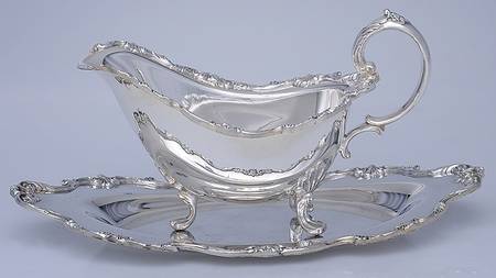 Royal Rose (Silverplate, Hollowware) Plated Gravy Boat & Underplate