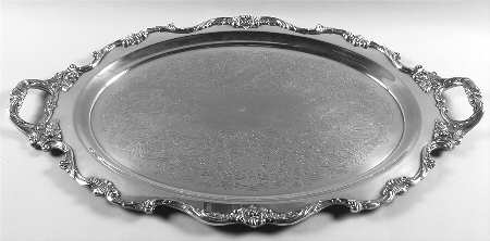 Royal Rose (Silverplate, Hollowware) Large Silverplate Waiter Tray
