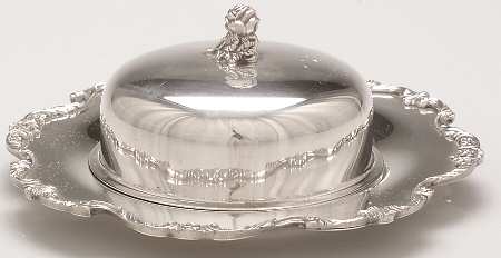 Royal Rose (Silverplate, Hollowware) Round Covered Butter with Glass Liner