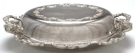 Royal Rose (Silverplate, Hollowware) Double Vegetable Bowl