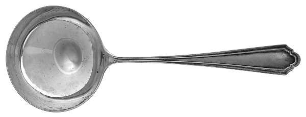John Alden (Sterling, 1911, Monograms) Round Bowl Soup Spoon (Bouillon)