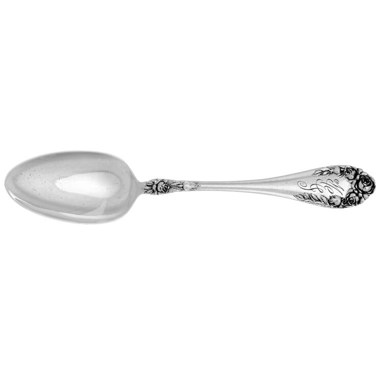 Rose (Sterling, 1898-1888, Monograms) Dessert/Oval Soup Spoon