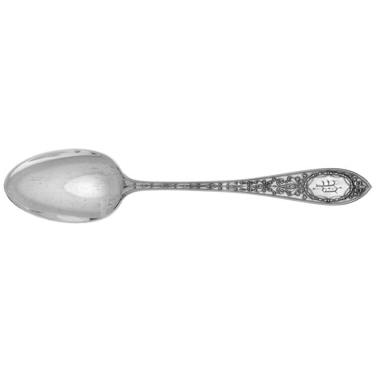 Adam (Sterling, 1907, Monograms) Dessert/Oval Soup Spoon by Whiting Manf Co