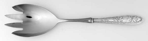 Poinsettia (Sterling) Salad Serving Fork with Stainless Prongs