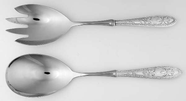Poinsettia (Sterling) 2 Pc Salad Set with Stainless Bowl