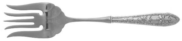 Poinsettia (Sterling) Large Stainless-Tine Cold Meat Serving Fork