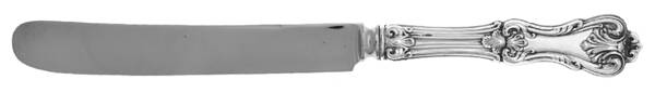 King Edward (Sterling, 1901, Monograms) Old French Hollow Knife with Bolster