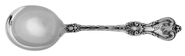 King Edward (Sterling, 1901, Monograms) Round Bowl Soup Spoon (Gumbo)