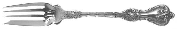 King Edward (Sterling, 1901, Monograms) Individual Solid Fish Fork