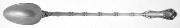 Imperial Queen (Sterling, 1893, Monograms) Extra Long Handle Iced Tea Spoon