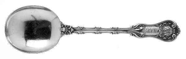 Imperial Queen (Sterling, 1893, Monograms) Round Bowl Soup Spoon (Gumbo)
