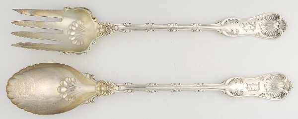 Imperial Queen (Sterling, 1893, Monograms) Solid Oversized Serving Salad Set