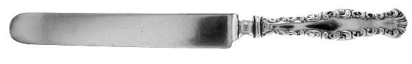Louis XV (Sterling, 1891, Monograms) Blunt Hollow Knife with Bolster