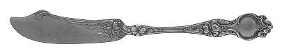 Violet (Sterling, 1904, Monograms) Flat Handle Master Butter Knife