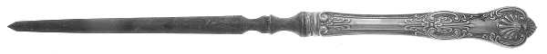 Kings (Sterling, 1903, Monograms) Large Roast Knife Sharpener wSteel Rod