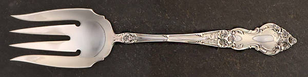 Meadow Rose (Sterling, 1907, No Monos) Medium Solid Cold Meat Serving Fork
