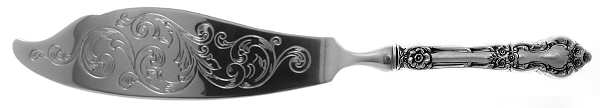 Meadow Rose (Sterling, 1907, No Monos) Engraved Fish Serving Knife-Stainless Blade