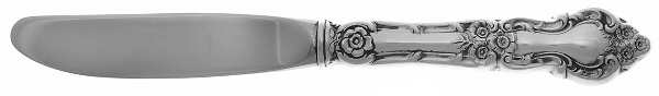 Meadow Rose (Sterling, 1907, No Monos) Modern Hollow Butter Spreader (Stainless)