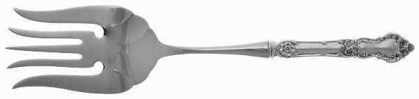 Meadow Rose (Sterling, 1907, No Monos) Large Stainless-Tine Cold Meat Serving Fork