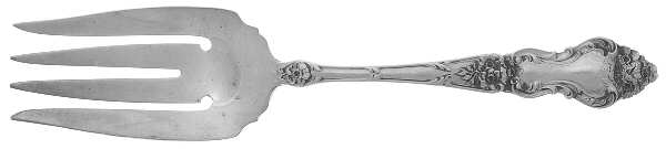 Meadow Rose (Sterling, 1907, No Monos) Small Solid Cold Meat Serving Fork