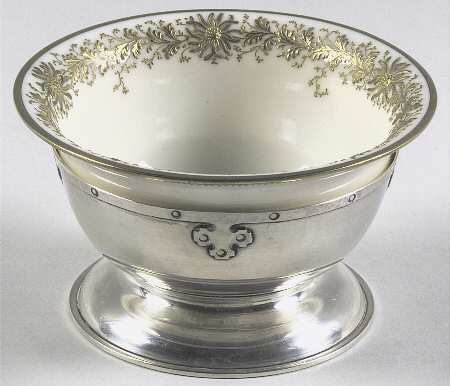 Carmel (Sterling, 1912, Hollowware) Sterling Bouillon Cup with Ceramic Liner