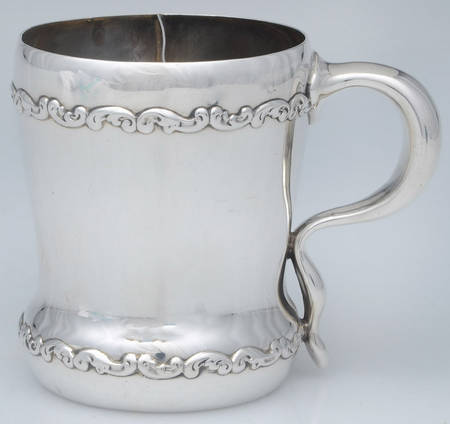 Louis XV (Sterling, 1891, Hollowware) Child's Cup with Attached Strainer by Whiting Manf Co