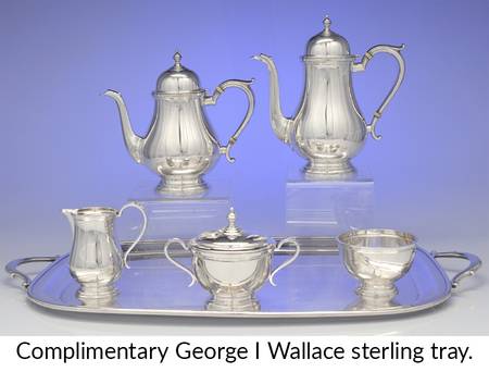 Exemplar (Sterling, S3, Hollowware) 6 Piece Sterling Tea Set (Waste & Match)